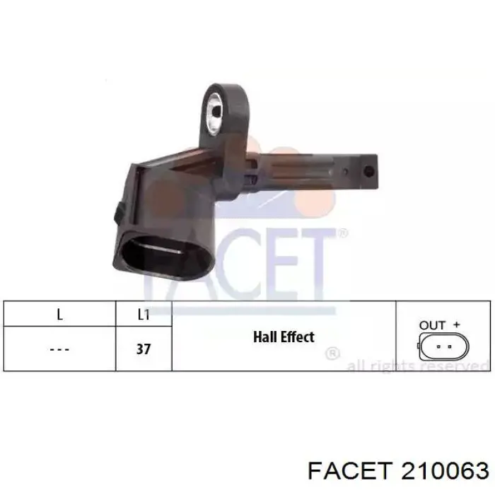 210063 Facet Sensor de freno, trasero