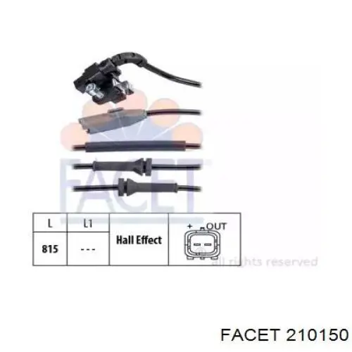 Sensor revoluciones de la rueda, trasero Facet 210150 precio, desde 31,10 EUR