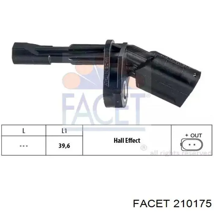 Sensor ABS trasero izquierdo 210175 Facet