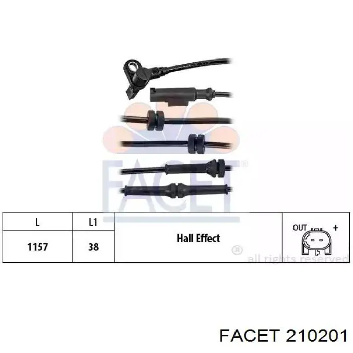 Comprar 210201 Facet Sensor revoluciones de la rueda, delantero
