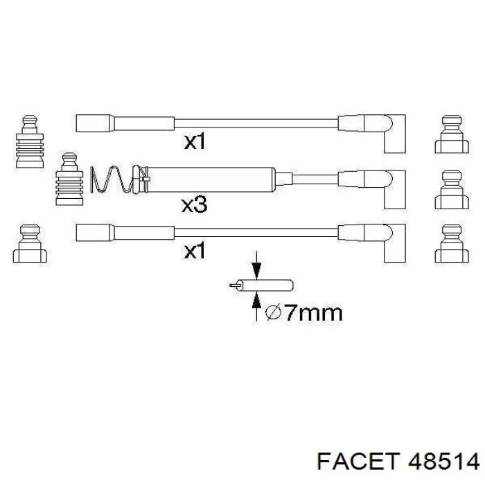 48514 Facet juego de cables de encendido