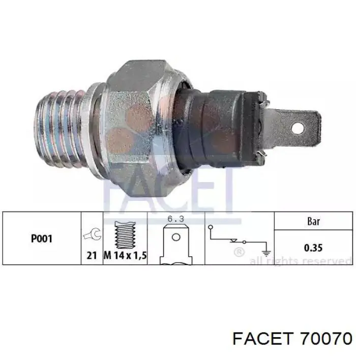 Comprar 70070 Facet Sensor de presión de aceite
