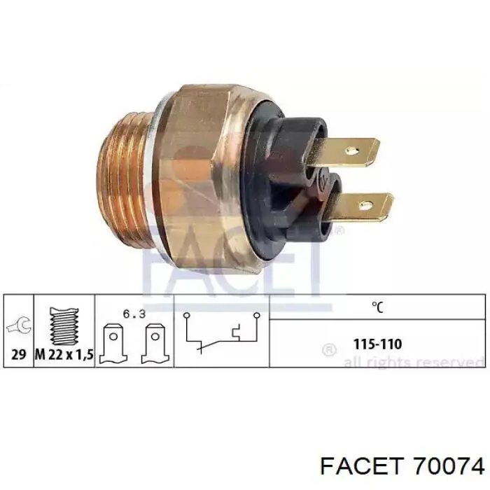 70074 Facet sensor de presión de aceite