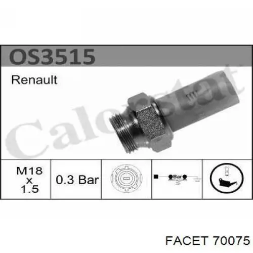Manómetro de presión de aceite Facet 70075 precio, desde 7,27 EUR