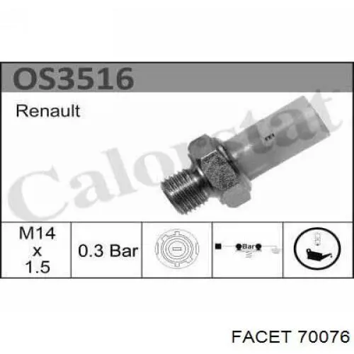 7700777660 Renault (RVI) sensor de presión de aceite