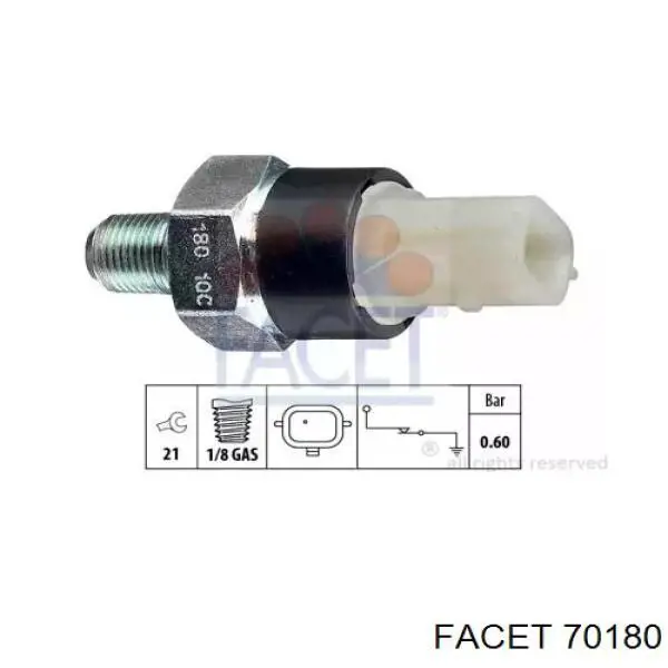Manómetro de presión de aceite Facet 70180 precio, desde 10,53 EUR