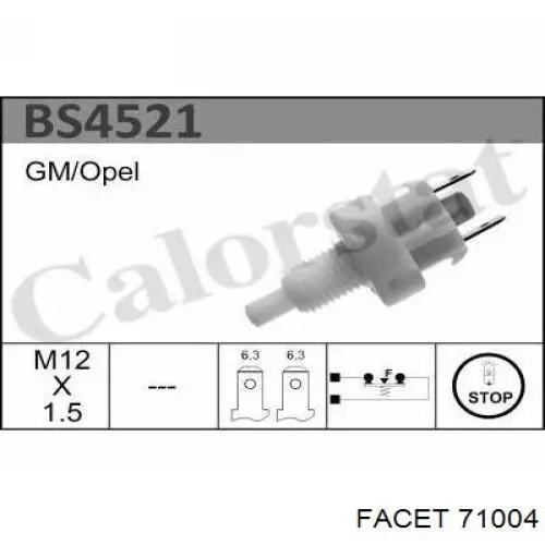 Interruptor luz de freno para Opel Ascona (84, 89)