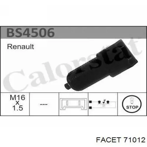 Interruptor luz de freno para Renault 11 (BC37)