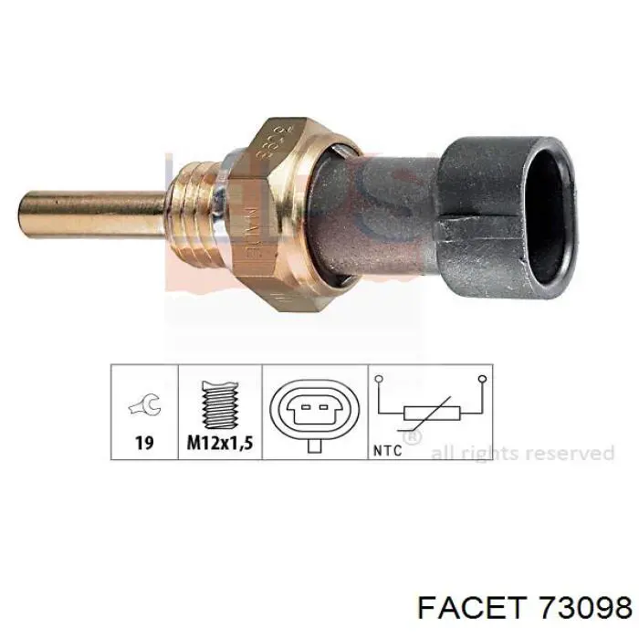 Sensor de temperatura del refrigerante Chevrolet Aveo 2 T250, T255