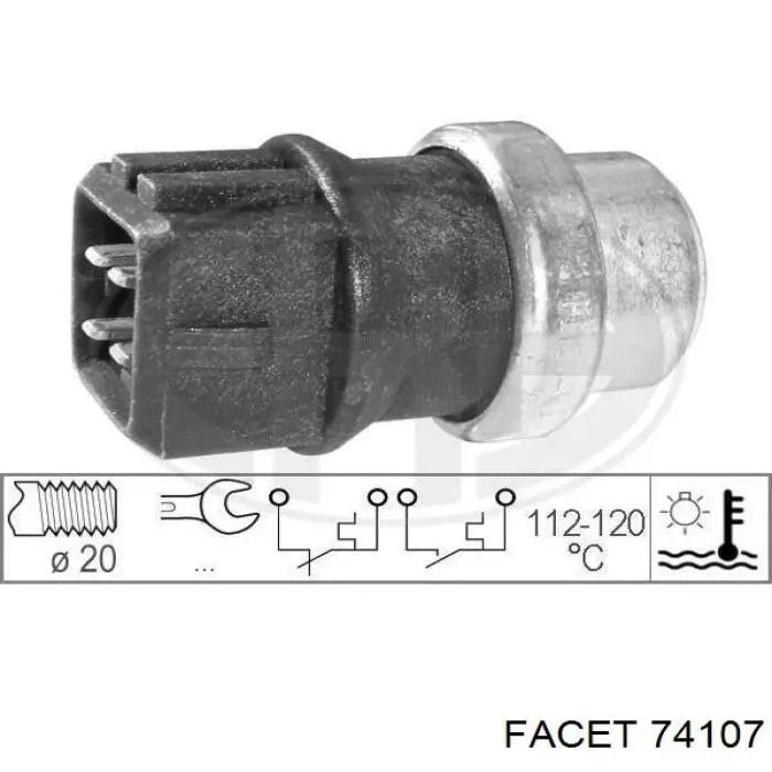 74107 Facet sensor, temperatura del refrigerante (encendido el ventilador del radiador)