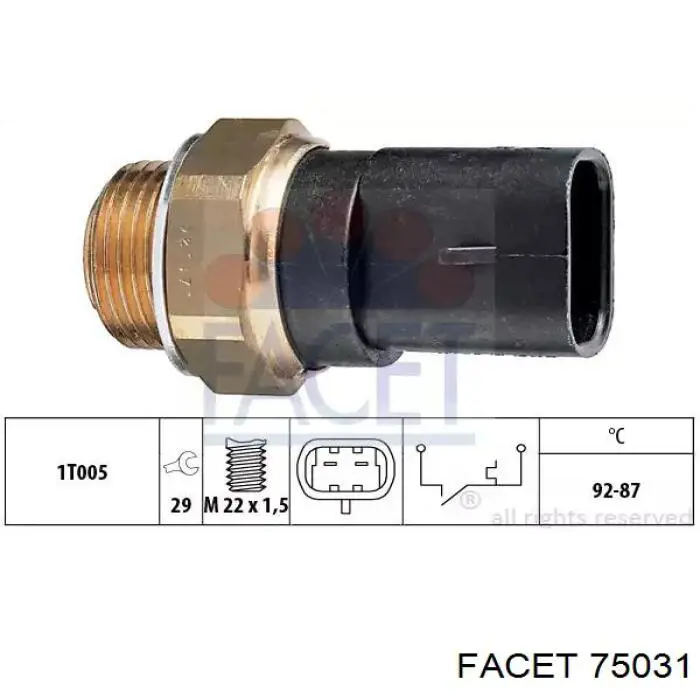 Comprar 75031 Facet Sensor de temperatura del refrigerante, salpicadero
