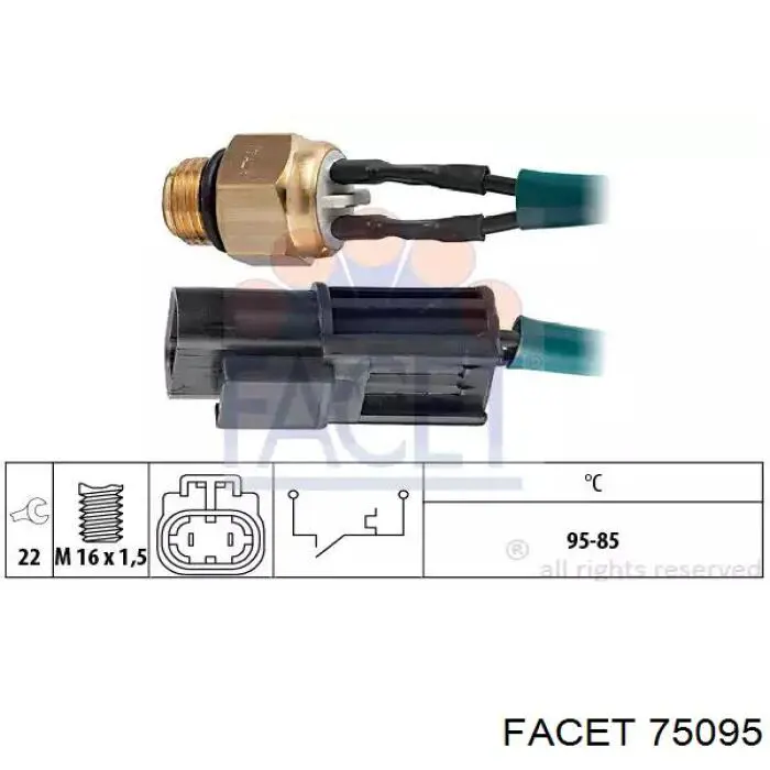 75095 Facet sensor, temperatura del refrigerante (encendido el ventilador del radiador)