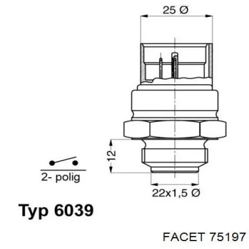 Comprar 75197 Facet Sensor de temperatura del refrigerante, salpicadero