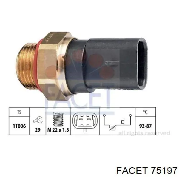 Sensor de temperatura del refrigerante Facet 75197