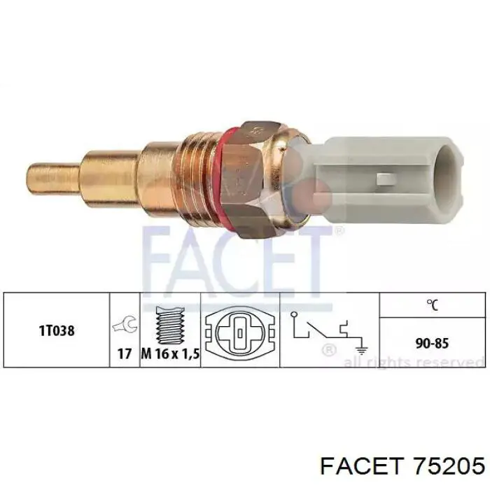Comprar 75205 Facet Sensor de temperatura del refrigerante, salpicadero
