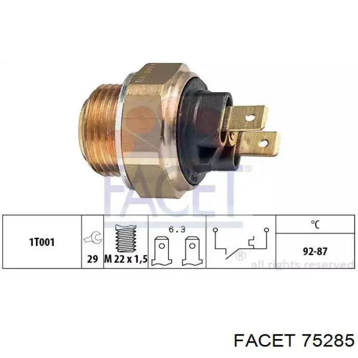 75285 Facet sensor, temperatura del refrigerante (encendido el ventilador del radiador)