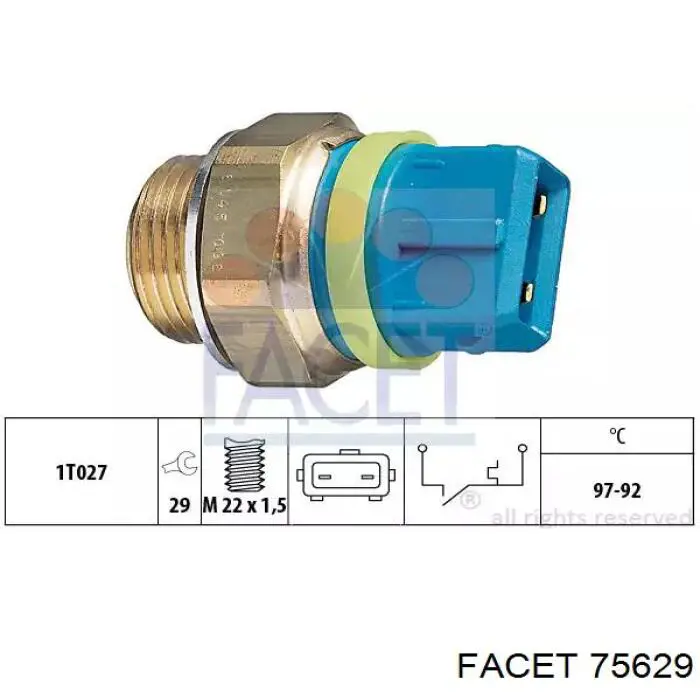 Sensor de temperatura del refrigerante Facet 75629