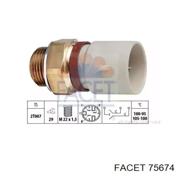 Sensor de temperatura 1341042 Opel