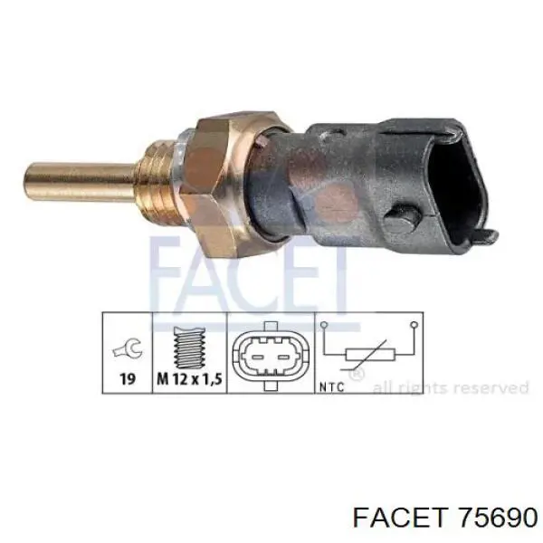 Sensor de temperatura del refrigerante Vika 99590082401