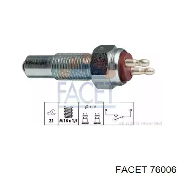 Interruptor piloto de marcha atrás Facet 76006 precio, desde 9,46 EUR