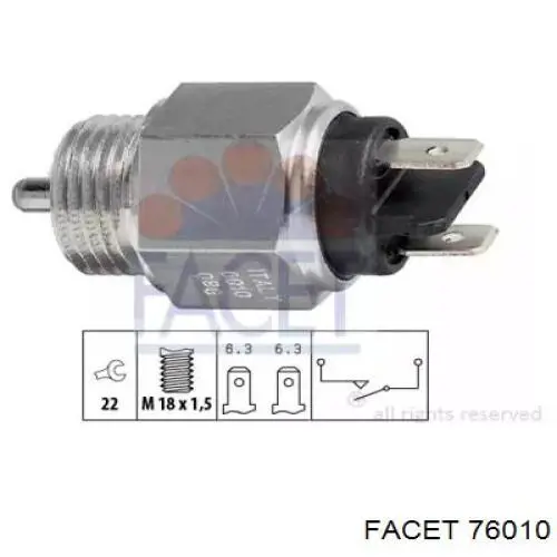 Interruptor piloto de marcha atrás Facet 76010 precio, desde 6,66 EUR