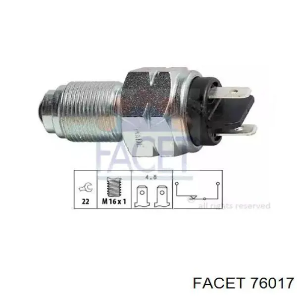 Interruptor piloto de marcha atrás Facet 76017 precio, desde 12,26 EUR