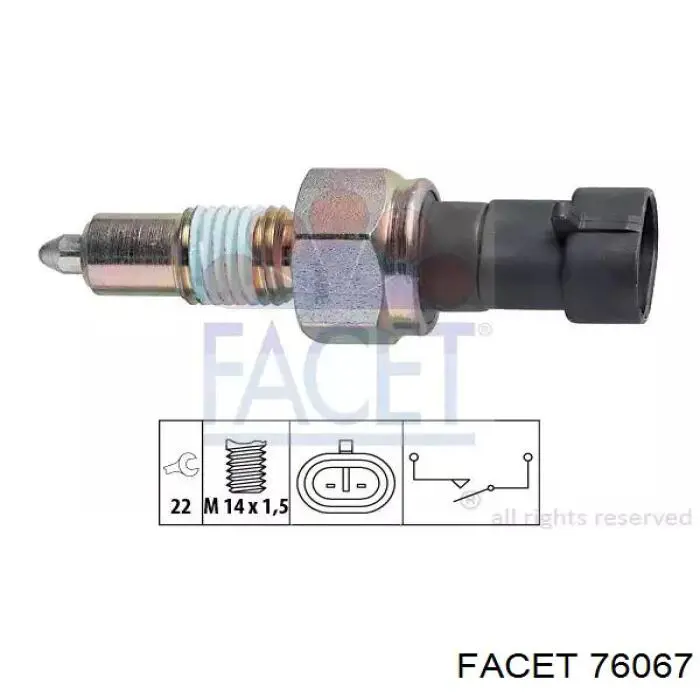 Interruptor piloto de marcha atrás Facet 76067 precio, desde 7,23 EUR