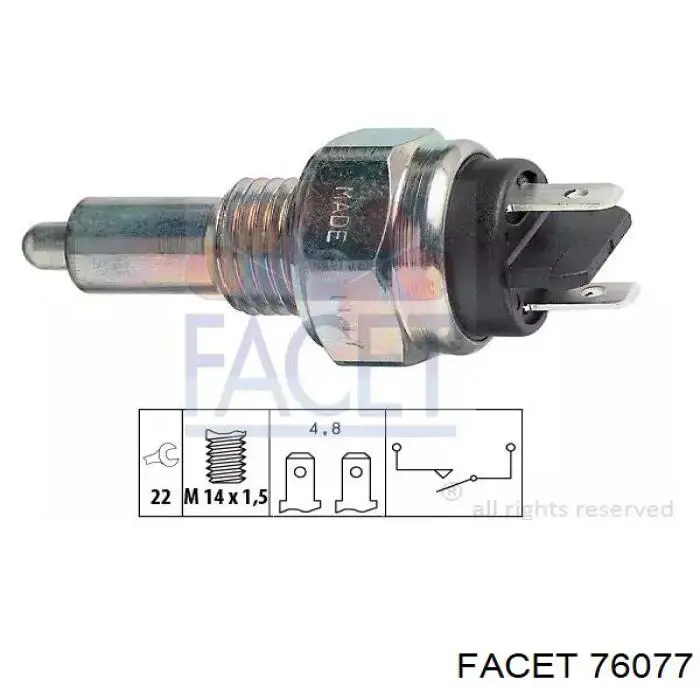 Sensor de marcha atrás 76077 Facet
