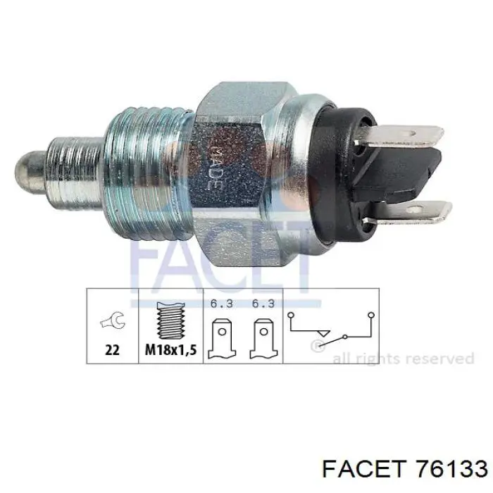 Interruptor piloto de marcha atrás Facet 76133 precio, desde 14,02 EUR