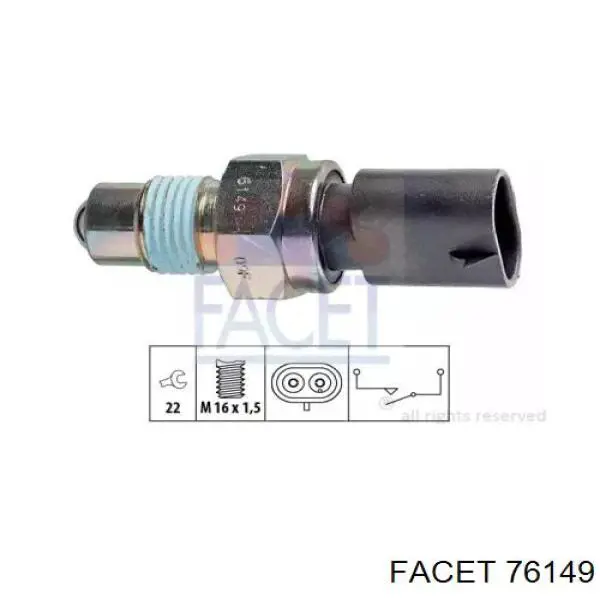 Interruptor piloto de marcha atrás Facet 76149 precio, desde 9,44 EUR