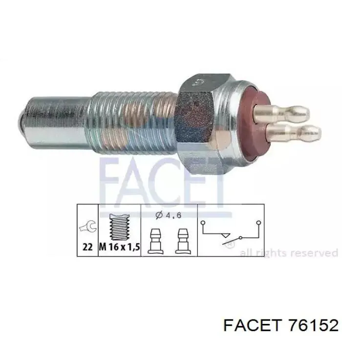 Interruptor piloto de marcha atrás Facet 76152 precio, desde 10,78 EUR