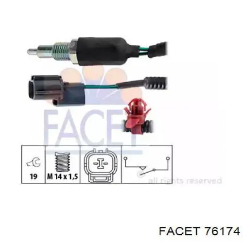 Interruptor piloto de marcha atrás Facet 76174 precio, desde 21,16 EUR