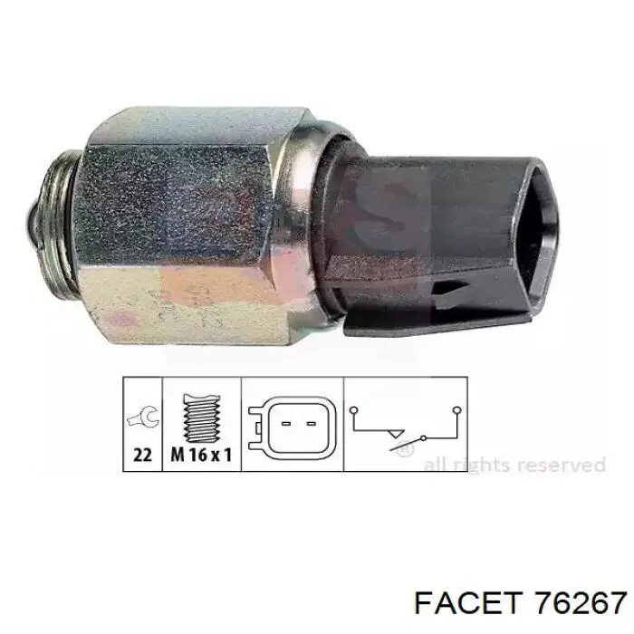 Interruptor piloto de marcha atrás Facet 76267 precio, desde 13,36 EUR