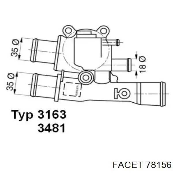 0046536104 Fiat/Alfa/Lancia termostato, refrigerante