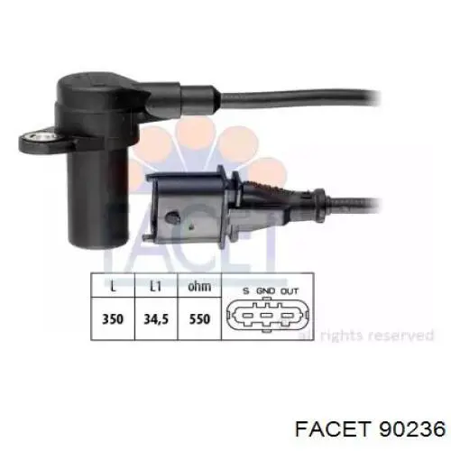 Sensor de cigüeñal 6238459 Opel