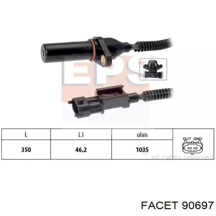 9.0697 Facet sensor de posición del cigüeñal