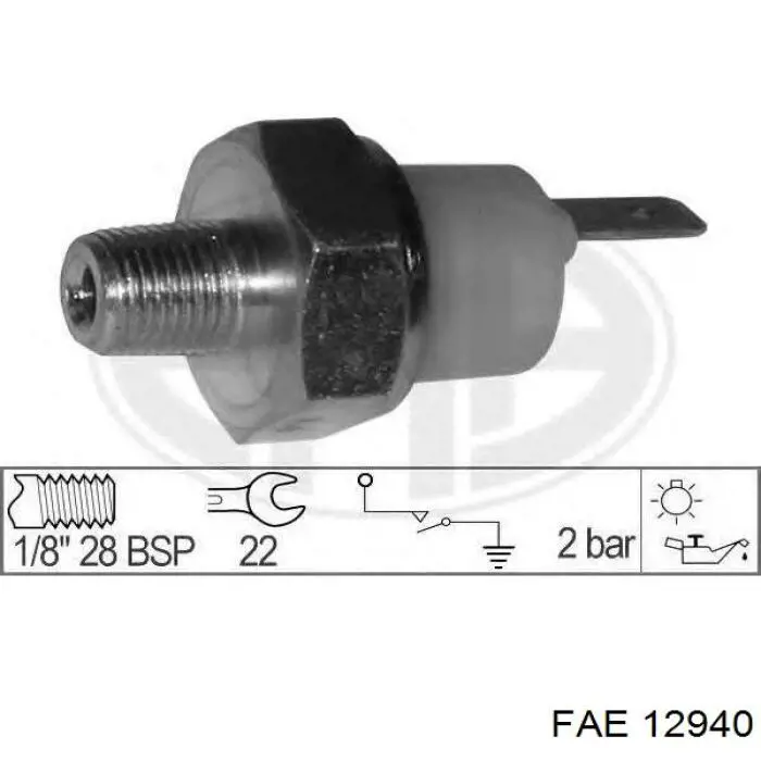 12940 FAE indicador, presión del aceite