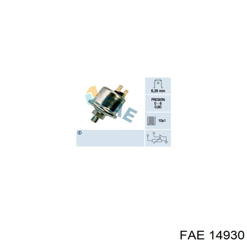 14930 FAE Indicador de presión del aceite
