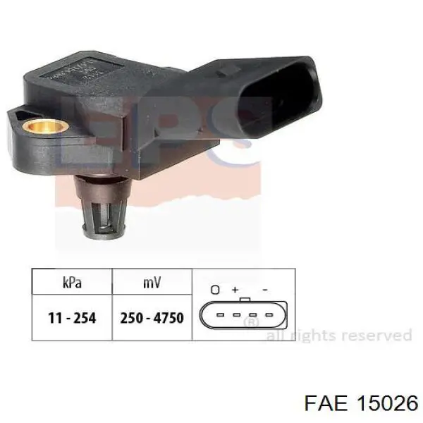 15026 FAE sensor de presion de carga (inyeccion de aire turbina)