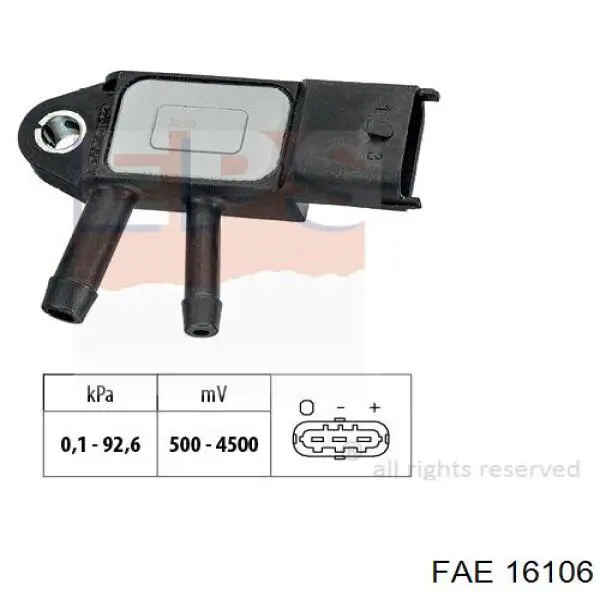 Comprar 16106 FAE Sensor de presion gases de escape