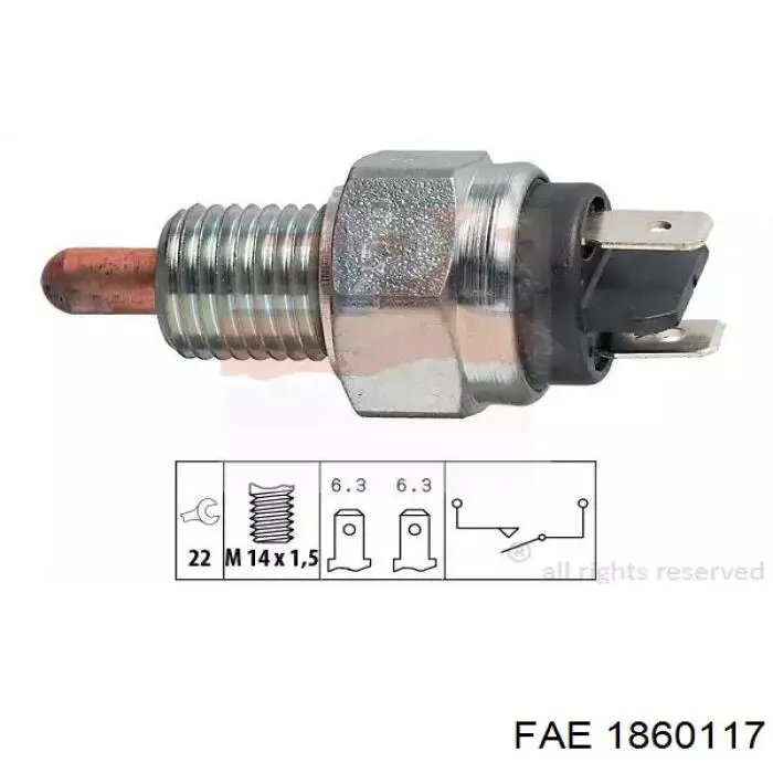 1.860.117 FAE interruptor, piloto de marcha atrás