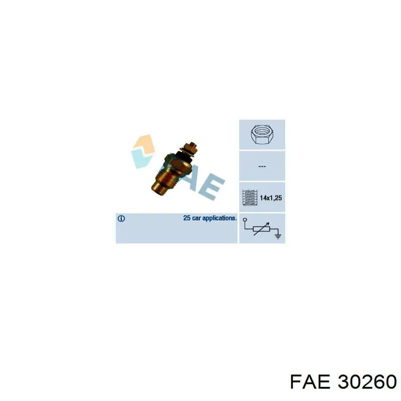 Sensor de temperatura del refrigerante FAE 30260 precio, desde 7,49 EUR