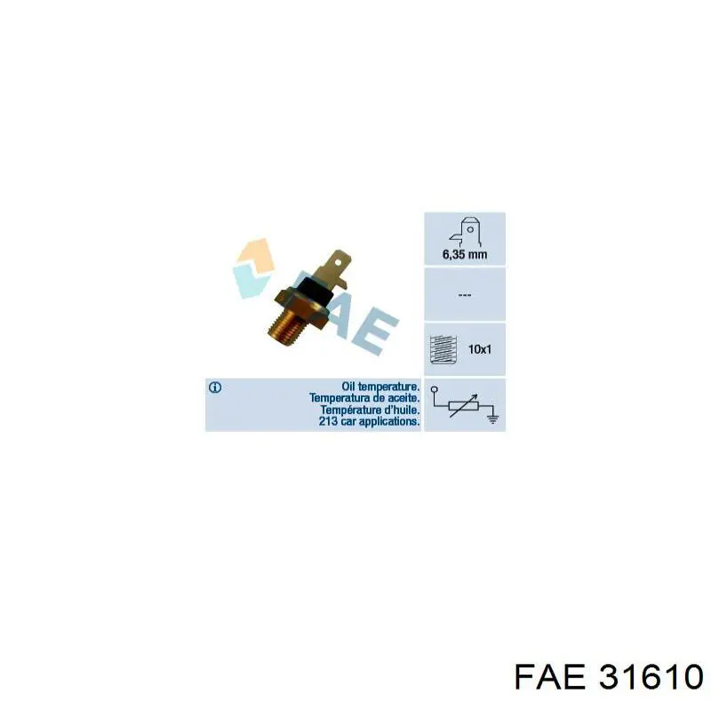 31610 FAE sensor, temperatura del aceite