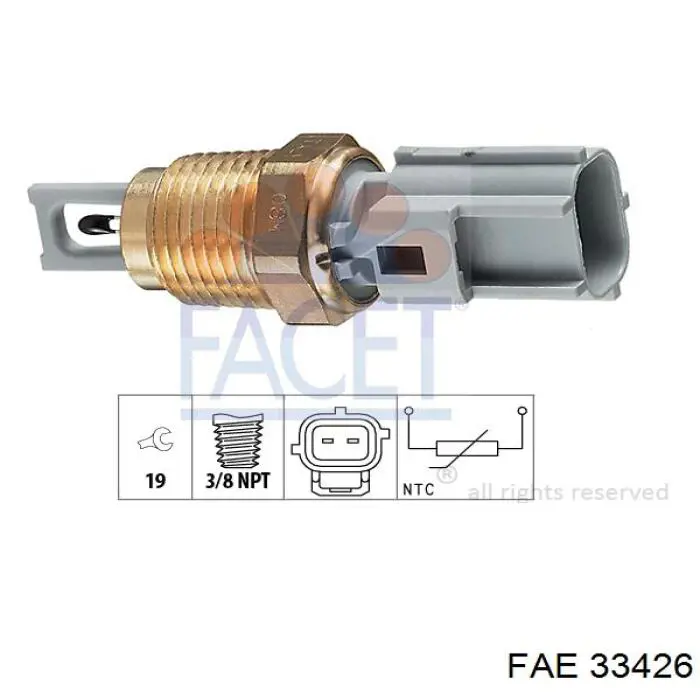 Comprar 33426 FAE Sensor de temperatura del aire de admisión