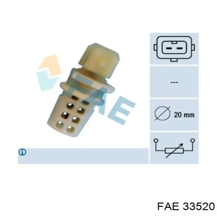 Sensor de temperatura del aire de admisión FAE 33520 precio, desde 11,57 EUR