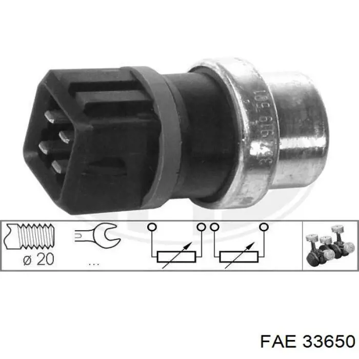 33650 FAE sensor de temperatura del refrigerante