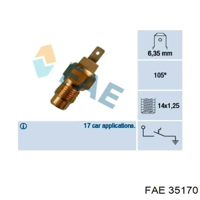Sensor de temperatura del refrigerante FAE 35170 precio, desde 8,40 EUR