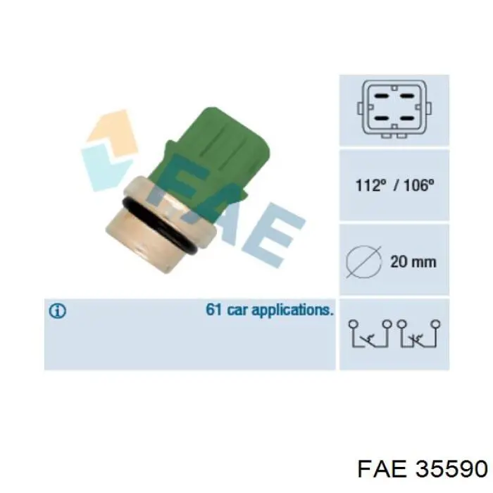 Comprar 35590 FAE Sensor de temperatura de agua