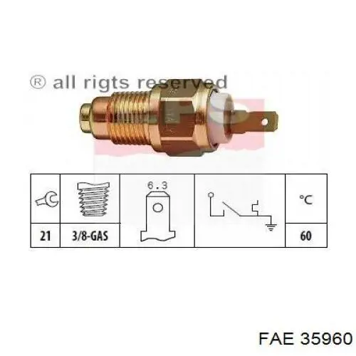 35960 FAE sensor de temperatura del refrigerante