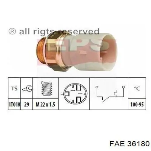 Comprar 36180 FAE Sensor de temperatura del refrigerante, salpicadero